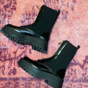 Zara double stack combat boots